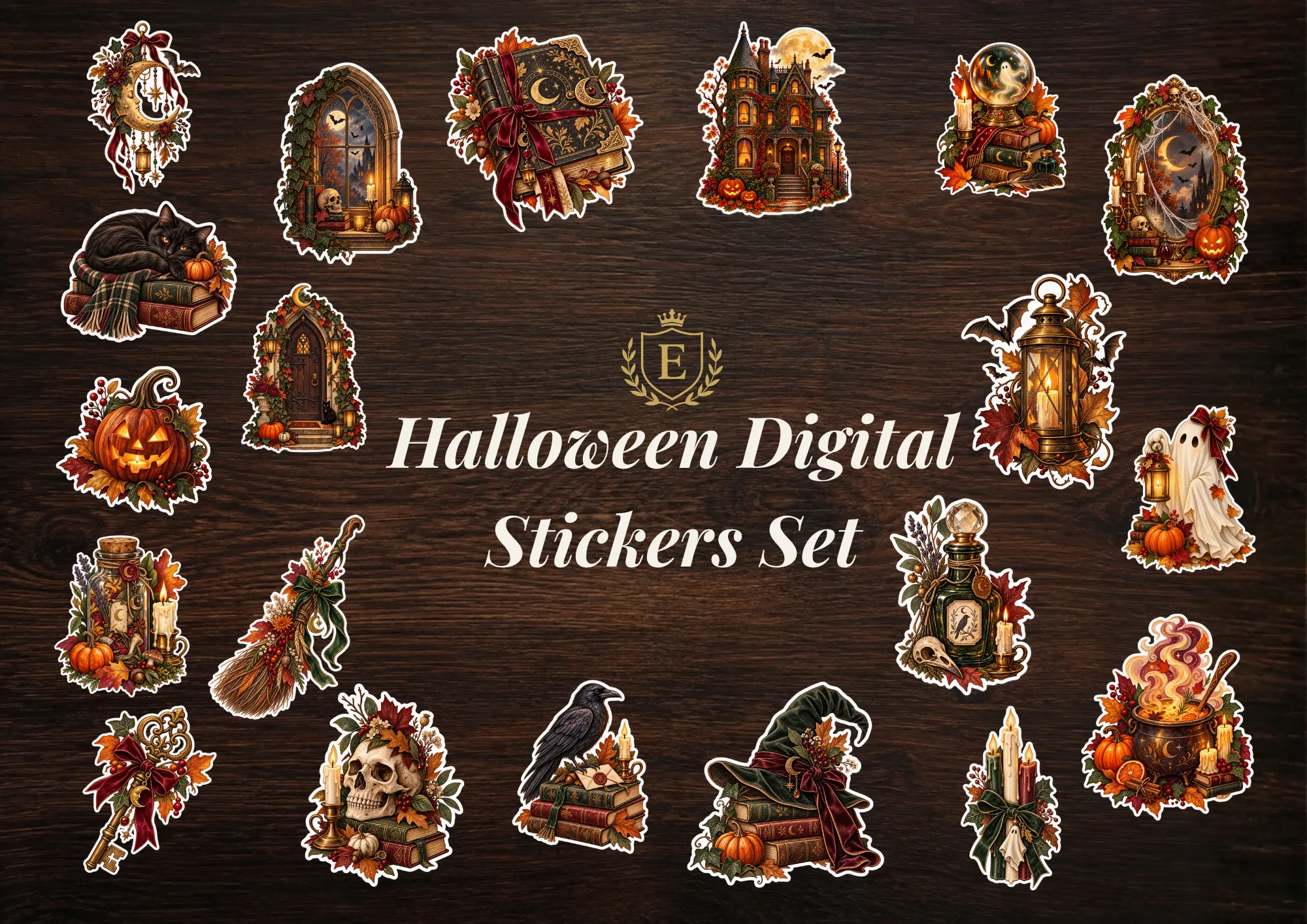 Halloween Digital Stickers Set
