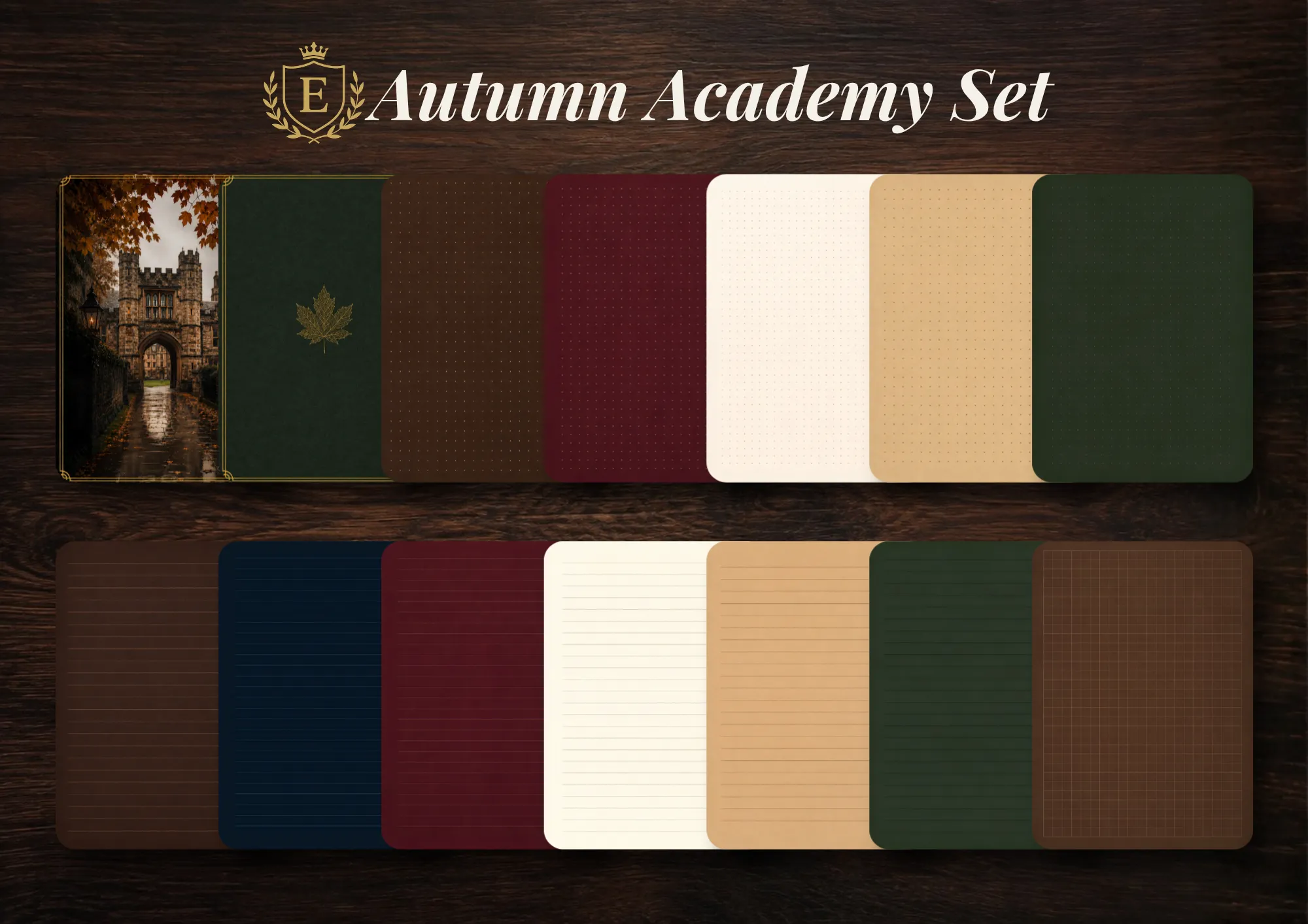 Autumn Academy Set — strony do cyfrowych notatek