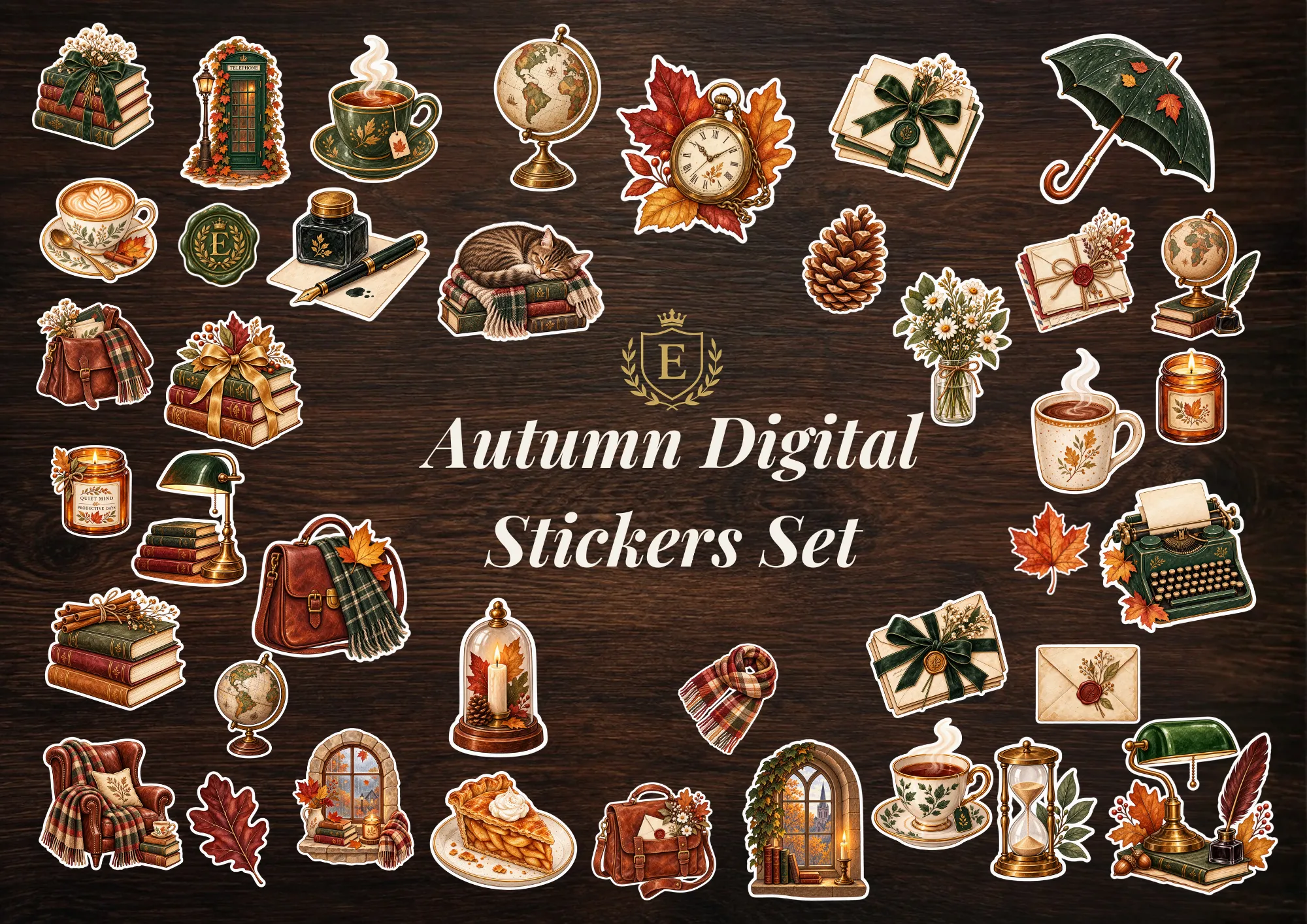 Autumn Digital Stickers Set
